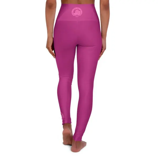 Women's Pink High Waisted Leggings - Image 2