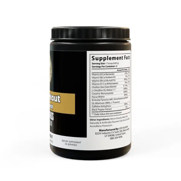 Pre-Workout Supplement, Fruit Punch (204g, 7.1oz) - Image 3